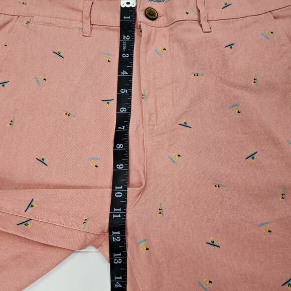 Jachs Men's Pink Surfer Print Stretch Twill Chino Bleecker Shorts Size 33 NWT - Picture 13 of 15